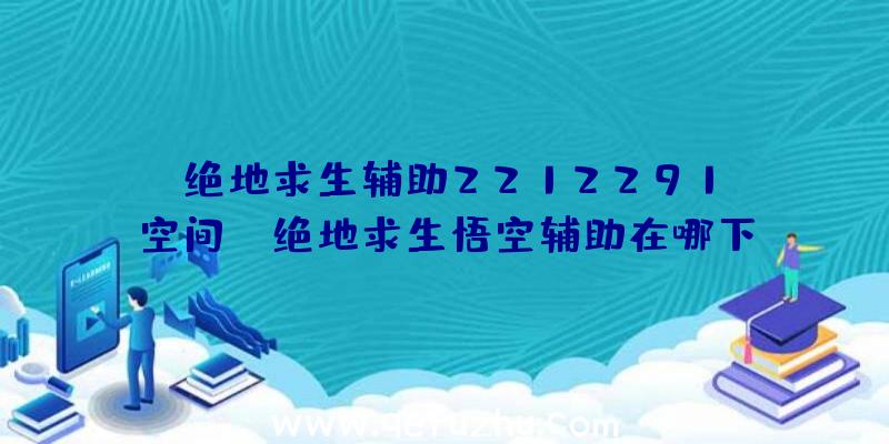 「绝地求生辅助2212291Z空间」|绝地求生悟空辅助在哪下载